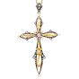 Vintage Diamond Pearl 18K Gold Cross Pendant|Dover Jewelry|