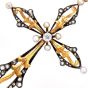 Vintage Diamond Pearl 18K Gold Cross Pendant|Dover Jewelry|