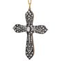 Vintage 4.00cts Diamond Cross Pendant 14K Gold & Silver|Dover Jewelry|