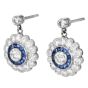 Estate Sapphire Diamond Platinum Floral Drop Earrings|Dover Jewelry|