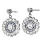 Estate Sapphire Diamond Platinum Floral Drop Earrings|Dover Jewelry|
