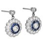 Estate Sapphire Diamond Platinum Floral Drop Earrings|Dover Jewelry|