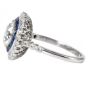 Deco Style  Diamond 2.92cttw Sapphire Platinum Halo Engagement Ring|Dover Jewelry|