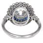 Deco Style  Diamond 2.92cttw Sapphire Platinum Halo Engagement Ring|Dover Jewelry|