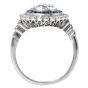 Deco Style  Diamond 2.92cttw Sapphire Platinum Halo Engagement Ring|Dover Jewelry|