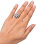 Deco Style  Diamond 2.92cttw Sapphire Platinum Halo Engagement Ring|Dover Jewelry|