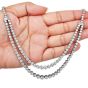 23 Carat Natural Diamond Two Strand Riviera Tennis Platinum Necklace