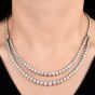 23 Carat Natural Diamond Two Strand Riviera Tennis Platinum Necklace