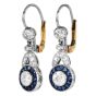 Vintage Old Mine Diamond Sapphire Platinum Drop Earrings|Dover Jewelry|