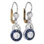 Vintage Old Mine Diamond Sapphire Platinum Drop Earrings|Dover Jewelry|