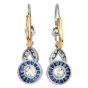 Vintage Old Mine Diamond Sapphire Platinum Drop Earrings|Dover Jewelry|