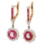 Vintage Diamond 1.60cts  Ruby 18K Gold Flower Earrings|Dover Jewelry|