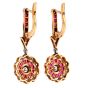 Vintage Diamond 1.60cts  Ruby 18K Gold Flower Earrings|Dover Jewelry|
