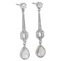 Vintage Rose Cut Diamond Platinum Drop Earrings|Dover Jewelry|
