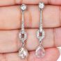 Vintage Rose Cut Diamond Platinum Drop Earrings|Dover Jewelry|