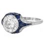 Estate Diamond 5.06cts Sapphire Paltinum Engagement Ring|Dover Jewelry|