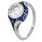 Estate Diamond 5.06cts Sapphire Paltinum Engagement Ring|Dover Jewelry|