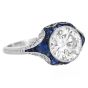 Estate Diamond 5.06cts Sapphire Paltinum Engagement Ring|Dover Jewelry|