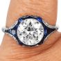 Estate Diamond 5.06cts Sapphire Paltinum Engagement Ring|Dover Jewelry|