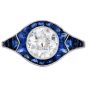 Deco Old Cut Diamond 2.47cttw Sapphire Platinum Halo Engagement Ring