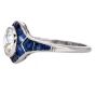 Deco Old Cut Diamond 2.47cttw Sapphire Platinum Halo Engagement Ring