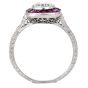 Vintage Ruby 1.63cttw Diamond Platinum Halo Engagement Ring |dover jewelry|