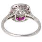 Vintage Ruby 1.63cttw Diamond Platinum Halo Engagement Ring |dover jewelry|