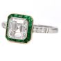  Asccher Diamond 2.12cts Emerald Halo Platinum Engagement Ring