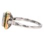  Asccher Diamond 2.12cts Emerald Halo Platinum Engagement Ring