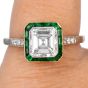  Assccher Diamond 2.12cts Emerald Halo Platinum Engagement Ring