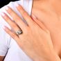  Asscher Diamond 2.12cts Emerald Halo Platinum Engagement Ring |Dover Jewelry|