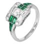 Asscher Cut Diamond 2.10cts Emerald Platinum Ring