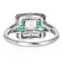 Asscher Cut Diamond 2.10cts Emerald Platinum Ring