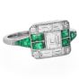 Asscher Cut Diamond 2.10cts Emerald Platinum Ring