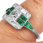 Asscher Cut Diamond 2.10cts Emerald Platinum Ring