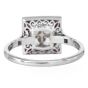 French-Cut Diamond & Ruby Halo Engagement Ring in Platinum