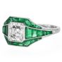 Estate Asscher Cut Diamond 5.21cts Emerald Platinum Ring|Dover Jewelry|