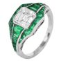 Estate Asscher Cut Diamond 5.21cts Emerald Platinum Ring|Dover Jewelry|