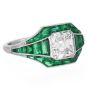 Estate Asscher Cut Diamond 5.21cts Emerald Platinum Ring|Dover Jewelry|
