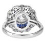 1.42ct Old European Cut Diamond & Sapphire Engagement Platinum Ring