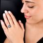 1.42ct Old European Cut Diamond & Sapphire Engagement Platinum Ring
