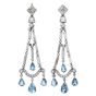 Vintage Aquamarine & Diamond 6.22 Carats Platinum Chandelier Earrings