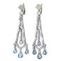 Vintage Aquamarine & Diamond 6.22 Carats Platinum Chandelier Earrings