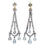 Vintage Aquamarine & Diamond 6.22 Carats Platinum Chandelier Earrings