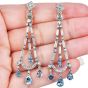 Vintage Aquamarine & Diamond 6.22 Carats Platinum Chandelier Earrings