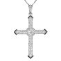 Vintage Diamond & Sapphire Platinum Deco Cross Pendant