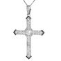 Vintage Diamond & Sapphire Platinum Deco Cross Pendant