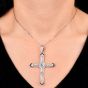 Vintage Diamond & Sapphire Platinum Deco Cross Pendant