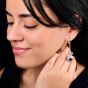 Vintage Bow Heart Sapphire & Diamond Drop Platinum 18K Earrings