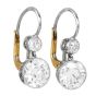 Edwardian Style 3.77ct Diamond Gold Platinum Dangle Earrings 
